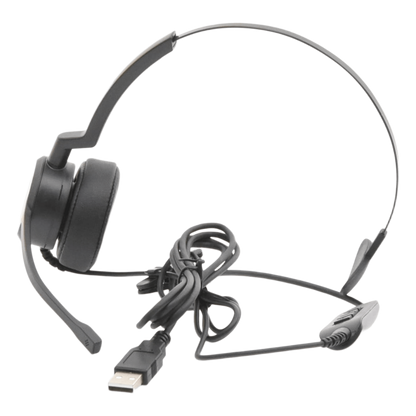 Audífonos USB de Diadema MONO con Audio HD / Micrófono con Cancelación de Ruido / Calidad para uso en Oficina