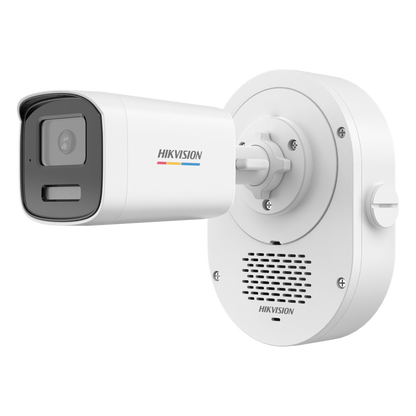 Bala IP 4 Megapixel / ColorVu 3.0 + SoundMax / Lente 4 mm / Dual Light 50 mts (164 ft) IR + Luz Blanca / Bocina + Micrófono Integrados / AcuSense