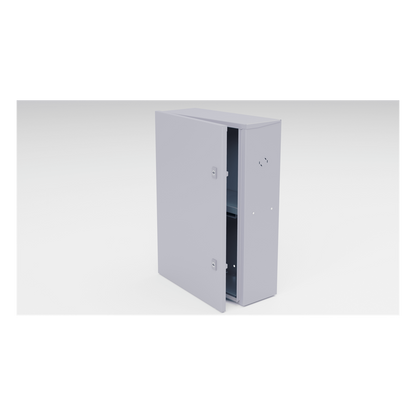 Gabinete para instalación de 2 Baterías , Fabricado en Lámina Galvanizada, Accesorios para poste (No incluidos)