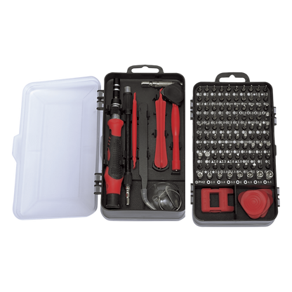 Juego de Reparación de Pantallas o Dispositivos Electrónicos de Uso Fino con 115 piezas con Estuche de Almacenaje.