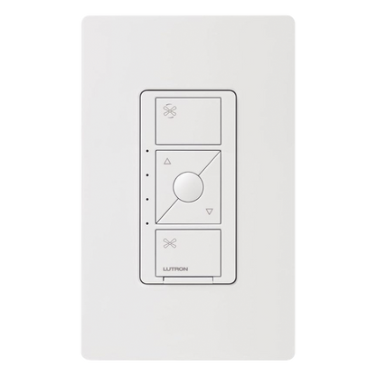 Control de velocidad inalámbrico Caseta Wireless para ventilador de techo de paletas, 120 V, 1.5 A, unipolar, requiere neutro, color blanco