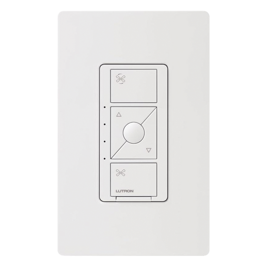 Control de velocidad inalámbrico Caseta Wireless para ventilador de techo de paletas, 120 V, 1.5 A, unipolar, requiere neutro, color blanco