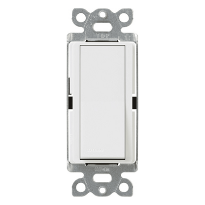 Apagador de pared Claro de 3 vías tipo paleta, 15 A, 120/277 V, para cargas generales de iluminación y motores, color blanco brillante