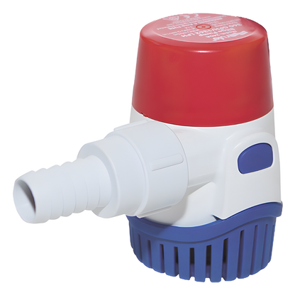 Bomba Sumergible de Achique Marina Rule 360 GPH / 12 Vcd / Ejes de Acero Inoxidable Sumergibles / Base de Filtro con Cierre a Presión / Protección