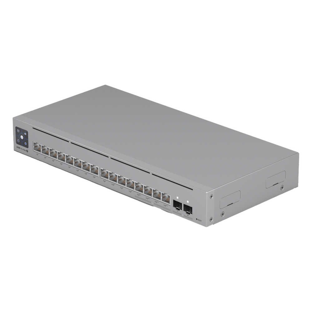 UniFi Switch Pro Max 16 PoE con funciones Capa 3, 16 puertos EtherLight RGB / (4) puertos 2.5 GbE POE++ y (12) puertos GbE POE+ /(2) puertos SFP+ 10G