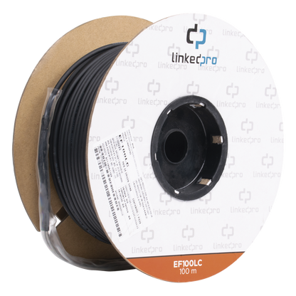 Carrete de Fibra Óptica Monomodo con Conectores LC-LC Duplex, Reforzada con Kevlar, de 100 Metros (328.08 Pies), Para Instalaciones Subterráneas por