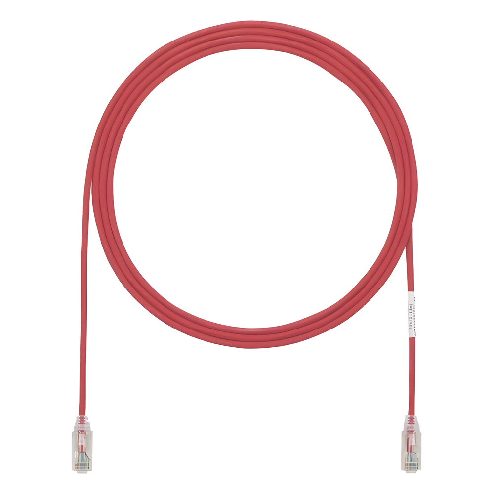 Cable de Parcheo TX6, UTP Cat6, Diámetro Reducido (28AWG), Color Rojo, 1.52 Metros (5 Pies)