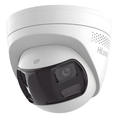 [Dual Light] Turret IP 6 Megapixel / Imagen Panorámica 180°/ PoE / Micrófono y Bocina Integrado / Exterior IP67 / Audio Bidireccional / Alarma Visual