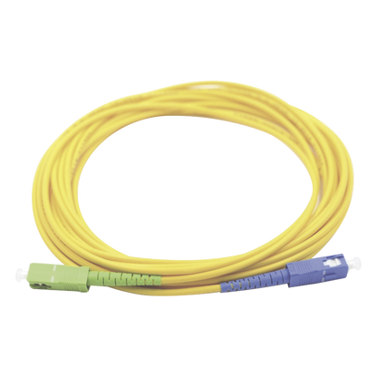 Jumper de Fibra Óptica Monomodo SC/UPC SC/APC Simplex, Color Amarillo 1 Metro (3.28 Pies)