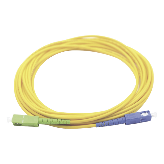 Jumper de Fibra Óptica Monomodo SC/UPC SC/APC Simplex, Color Amarillo 1 Metro (3.28 Pies)