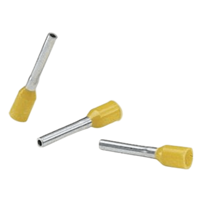 Ferrule Aislado Para Cables 4 AWG, PIN de 16 mm de Longitud, Mango Color Amarillo, Paquete de 50pz