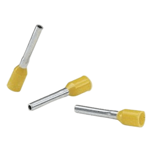 Ferrule Aislado Para Cables 4 AWG, PIN de 16 mm de Longitud, Mango Color Amarillo, Paquete de 50pz