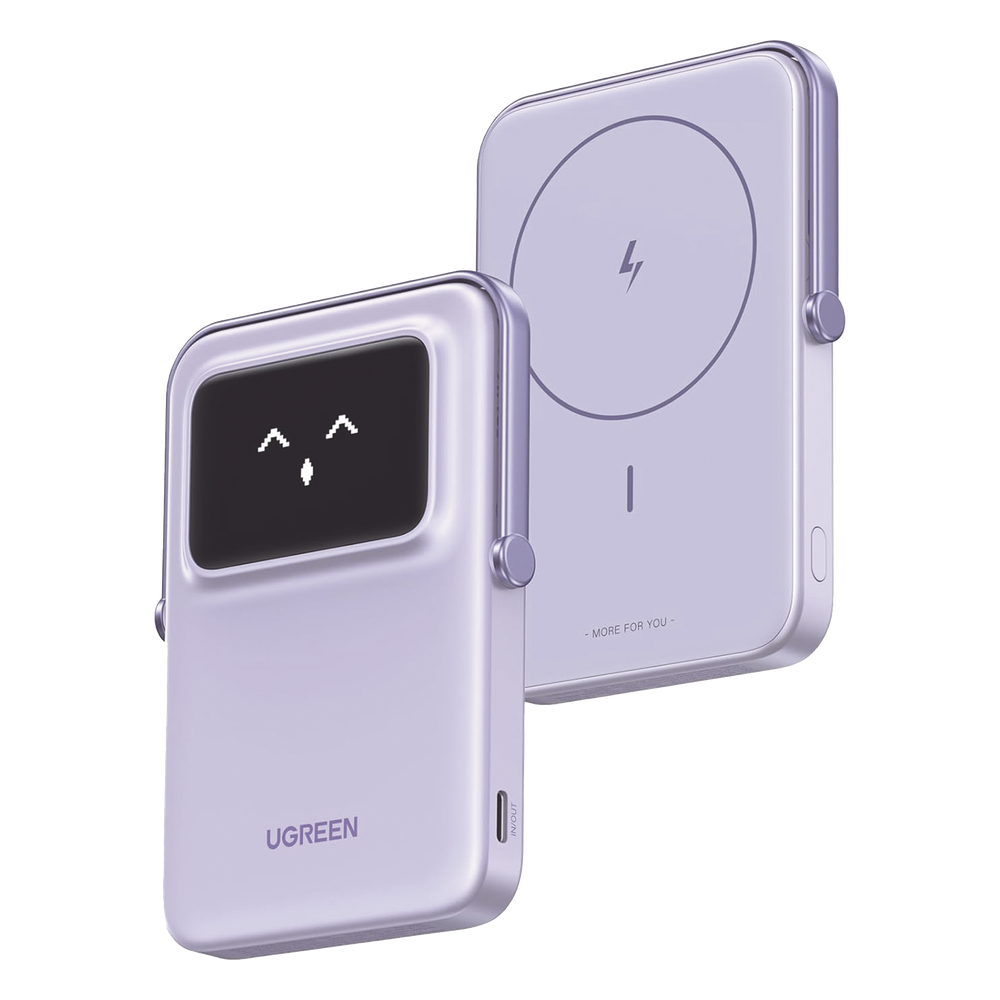 Power Bank Serie UNO Inalambrico | 10000mAh | 7.5W/20W | Con Emojis de Estado | Carga Rápida USB-C Bidireccional | Pantalla TFT Inteligente | Con