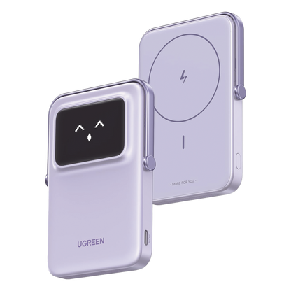 Power Bank Serie UNO Inalambrico | 10000mAh | 7.5W/20W | Con Emojis de Estado | Carga Rápida USB-C Bidireccional | Pantalla TFT Inteligente | Con