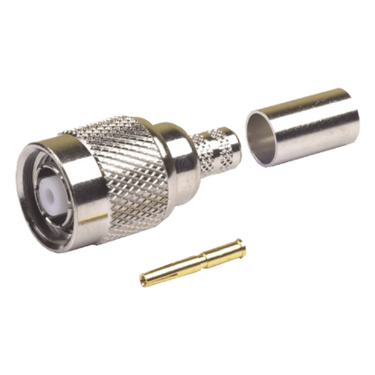 Conector TNC Macho Inverso de Anillo Plegable para Cables LMR-240, RG-8/X, Níquel/ Oro/ Teflón