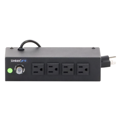 Tomacorriente de 4 Contactos (NEMA 5-15R) Voltaje Entrada/Salida: 120Vca/10A Max. Opción de Instalación en Escritorio o Pared