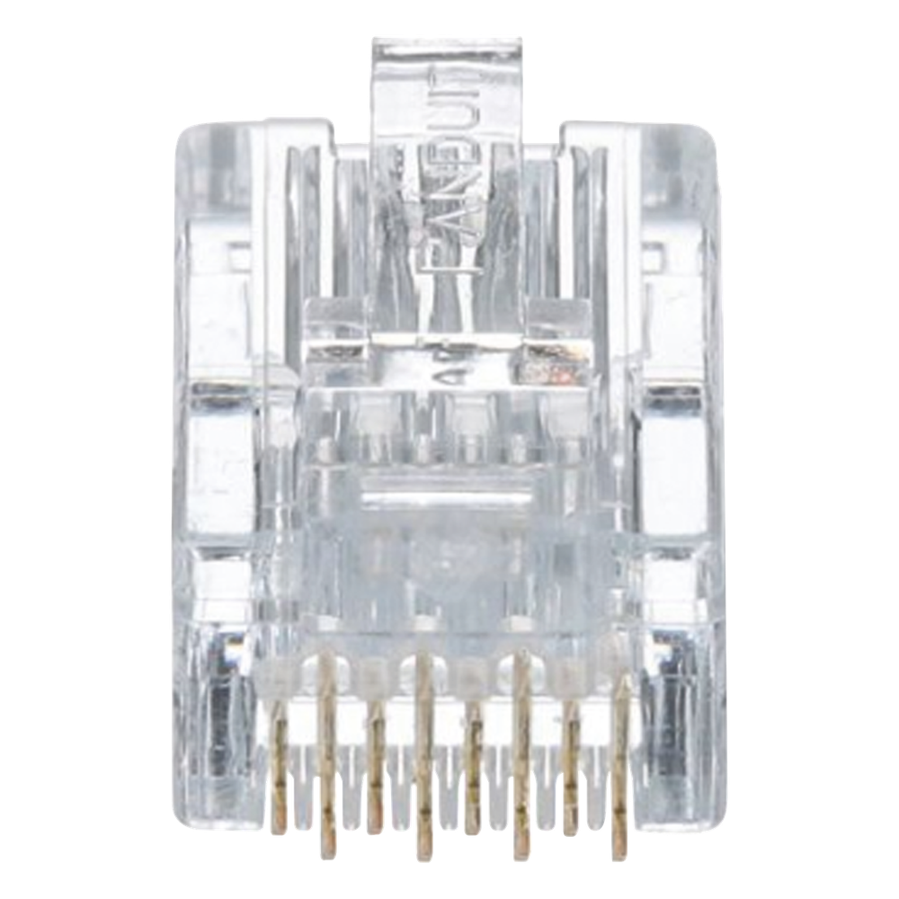 Plug RJ45 Cat5e, Para Cable UTP de Calibres 24-26 AWG, Chapado en Oro de 50 Micras, Paquete de 50 Piezas