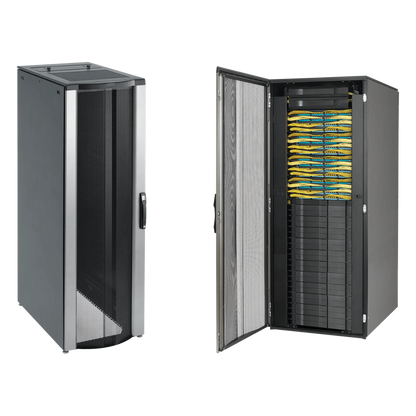 Gabinete Rack ProLine ConnecTek 42 UR 2000 x 800 x 1200 mm con Capacidad 1134 kg Acero, Color Negro Con Organizadores Laterales Frontal y Traseros