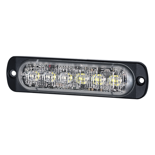 Luz Auxiliar de 12 LED, Rojo/Azul, Lente Transparente, SAE