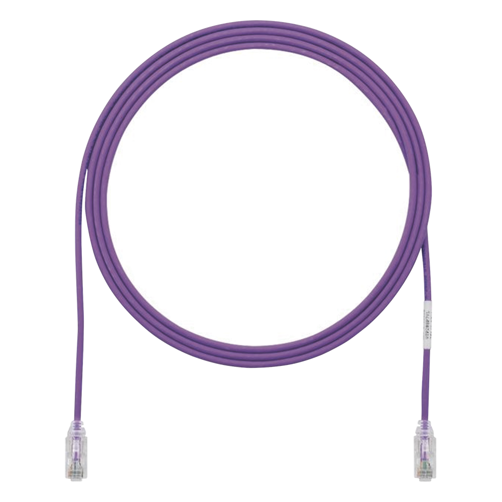Cable de Parcheo TX6, UTP Cat6, Diámetro Reducido (28AWG), Color Violeta, 2.13 Metros (7 Pies)