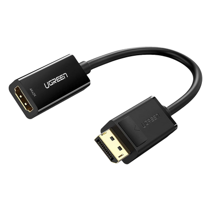 Convertidor DisplayPort a HDMI 4K| 3D | HDR | Blindaje Interno | Botón Liberador | Carcasa de ABS | Plug & Play | CE, FCC, RoHS | Cable de 25 cm