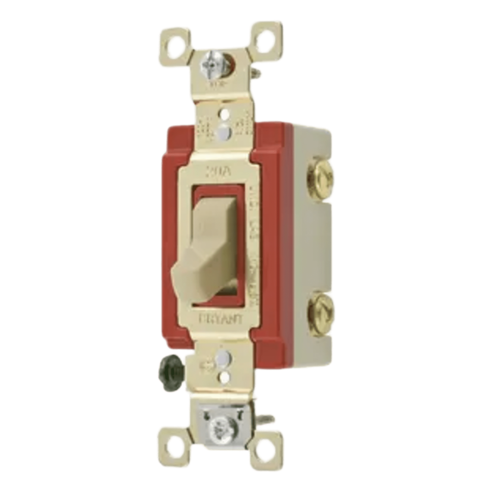Interruptor de Palanca 20 A 120-277 V CA/ Grado Industrial/ Color Marfil.