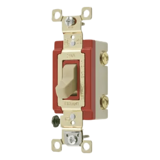 Interruptor de Palanca 20 A 120-277 V CA/ Grado Industrial/ Color Marfil.