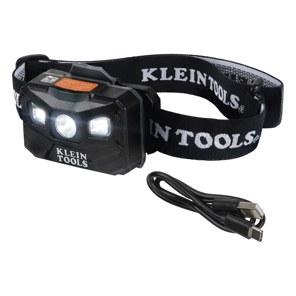 Lámpara Luz LED Frontal Recargable de 400 Lúmenes, Apagado Automático, con Correa de Tela, Adaptable y Ajustable a Gorros, Cascos, Cachuchas o