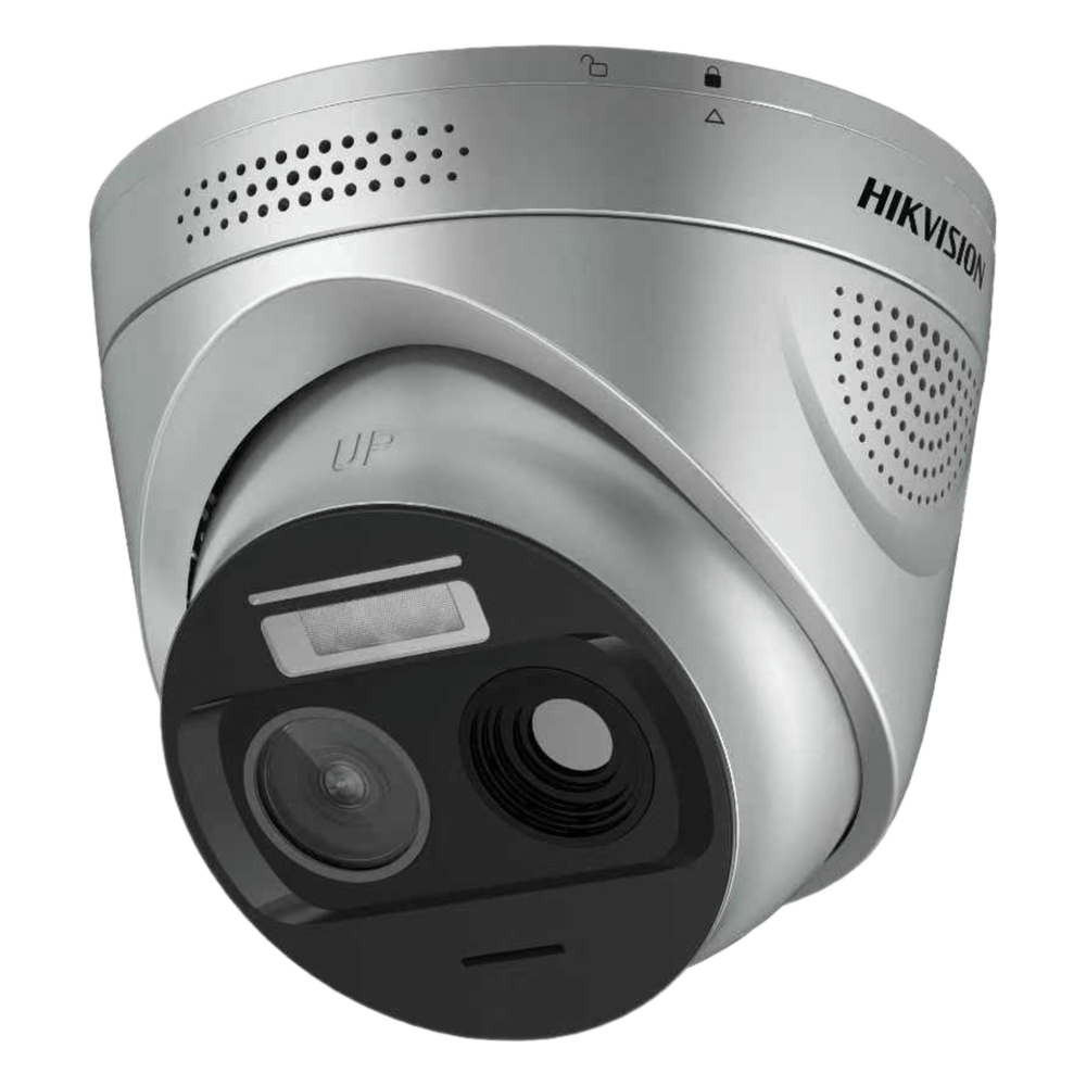 (HikFire) Cámara IP Turret de Detección Térmica de Incendios / Detección de Llamas y Temperaturas Anormales / 4 Megapíxel (Lente Óptico) + 1