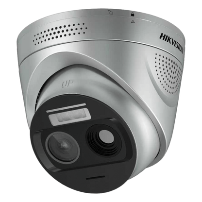 (HikFire) Cámara IP Turret de Detección Térmica de Incendios / Detección de Llamas y Temperaturas Anormales / 4 Megapíxel (Lente Óptico) + 1