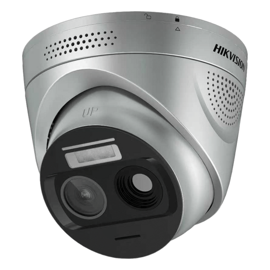 (HikFire) Cámara IP Turret de Detección Térmica de Incendios / Detección de Llamas y Temperaturas Anormales / 4 Megapíxel (Lente Óptico) + 1