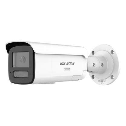 [Dual Light + ColorVu 3.0 + HikAI] Bala IP 4 Megapixel / Lente 4 mm / 60 mts IR + Luz Blanca / Exterior IP67 / Estrobo Azul y Rojo / WDR 130 dB