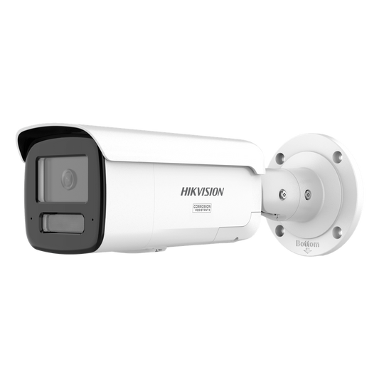 [Dual Light + ColorVu 3.0 + HikAI] Bala IP 4 Megapixel / Lente 4 mm / 60 mts IR + Luz Blanca / Exterior IP67 / Estrobo Azul y Rojo / WDR 130 dB