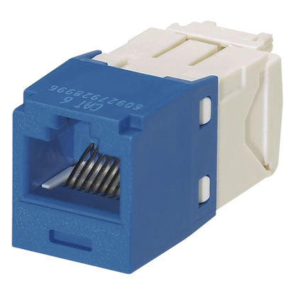 Conector Jack RJ45 Estilo TG, Mini-Com, Categoría 6, de 8 Posiciones y 8 Cables, Color Azul