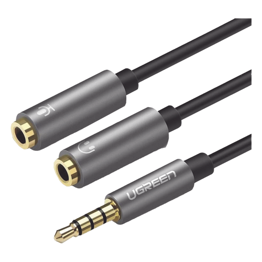 Cable Divisor en Y / De 3.5 mm Macho a Dos Salidas de 3.5 mm Hembra / CTIA, TRS / Núcleo de Cobre / TPE / Longitud 20 cm / Ideal para Separar el