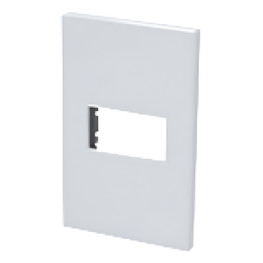 Placa de policarbonato con base de acero para 1 módulo 1/3 color blanco.