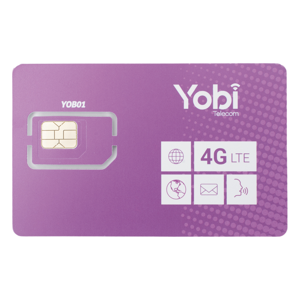 SIM Yobi para dispositivos móviles 3G/4G con recarga de 3.5GB cada mes durante 1 año de servicio (solo datos)
