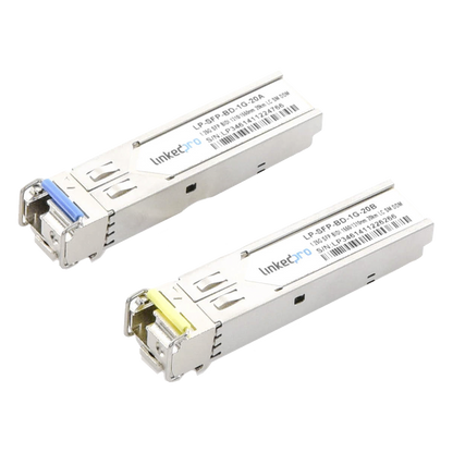 Transceptores Ópticos Bidireccionales SFP (Mini-Gbic) / Monomodo 1310 & 1550 nm / 1.25 Gbps / 1000BASE-BX / Conector LC/UPC Simplex / DDM / Hasta 20