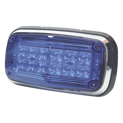 Luz de advertencia 8 X 4", Color Azul, IP67, SAE, Ideal para Ambulancias