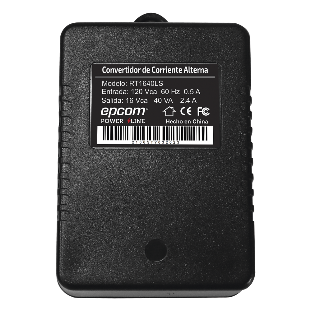 Transformador 16 Vca 40 VA / Entrada 120 Vca / Protección Contra Sobretensiones y Anti-Interferencia / Alta Eficiencia Para Equipos de Seguridad
