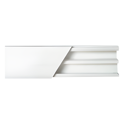 Canaleta blanca de PVC auto extinguible, con división, 20 x 10 mm, tramo de 2.5m (5101-01250)