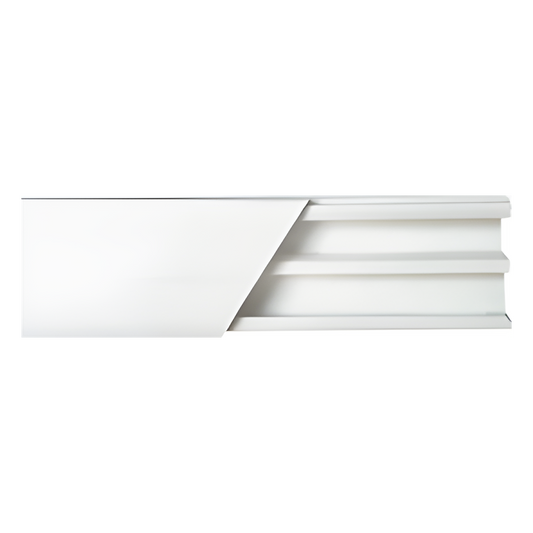 Canaleta blanca de PVC auto extinguible, con división, 20 x 10 mm, tramo de 2.5m (5101-01250)