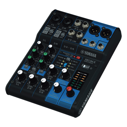 Mezcladora de Audio | 6 Canales | 2 entradas de micro/6 de línea (2 mono + 2 estéreo) | Efectos Integrados | Alimentación Phantom