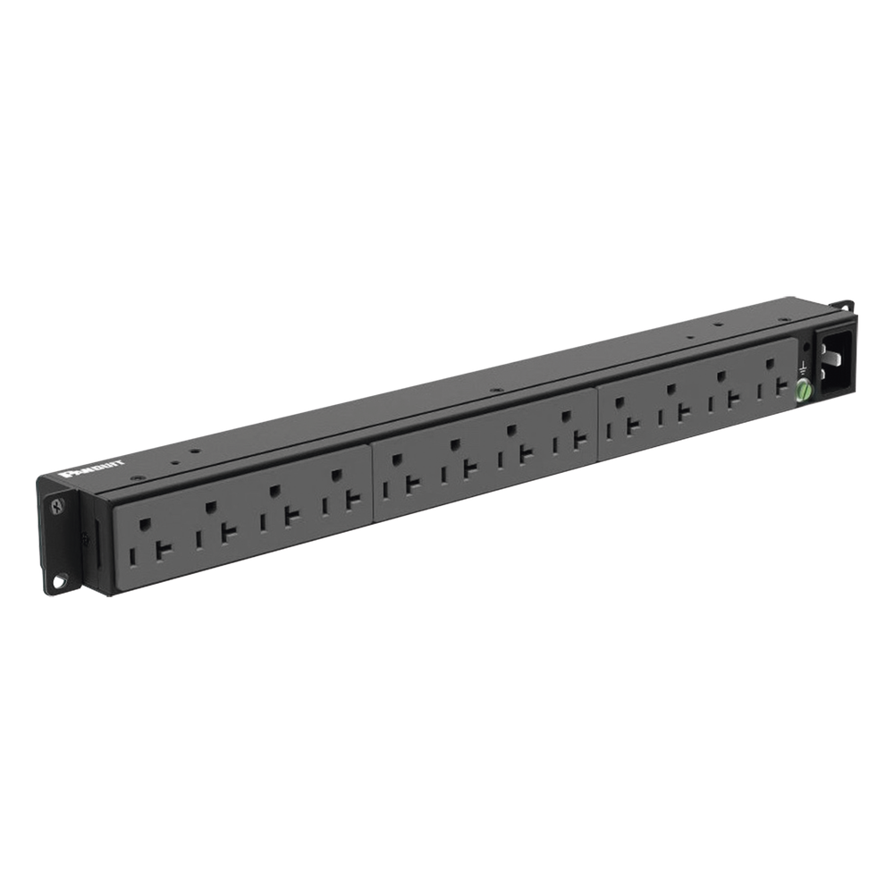 PDU Básico para Distribución de Energía, Enchufe de Entrada NEMA 5-20P, Con 12 Contactos NEMA 5-20R, Instalación Horizontal de 19in, 1UR, 20 Amp, 120