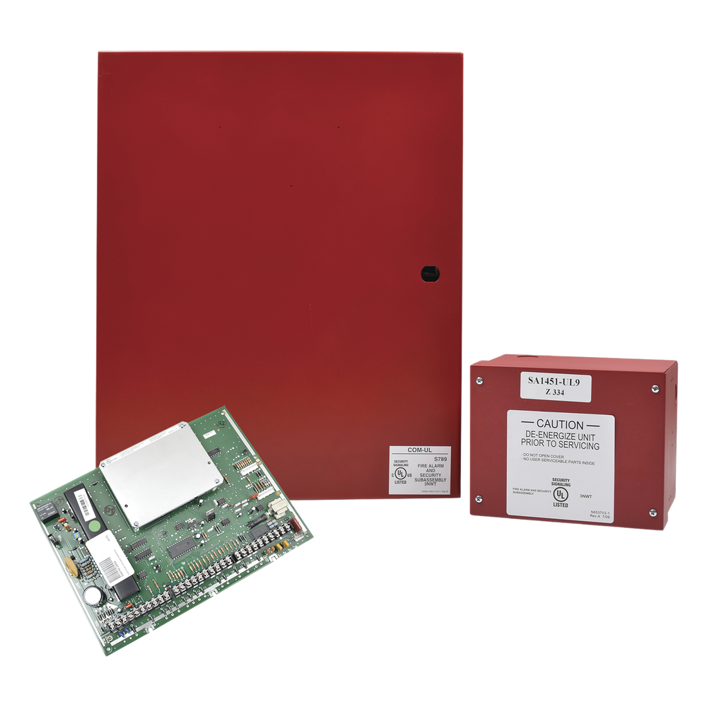 Panel de control híbrido de incendio e intrusión comercial, 8 particiones, hasta 250 zonas cableadas, inalámbricas o V-Plex, compatible con AlarmNet