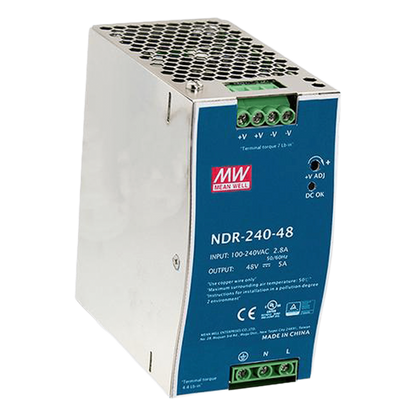 Fuente de Poder Industrial de 240W, salida 48Vcc, 5A, para montaje Riel Din