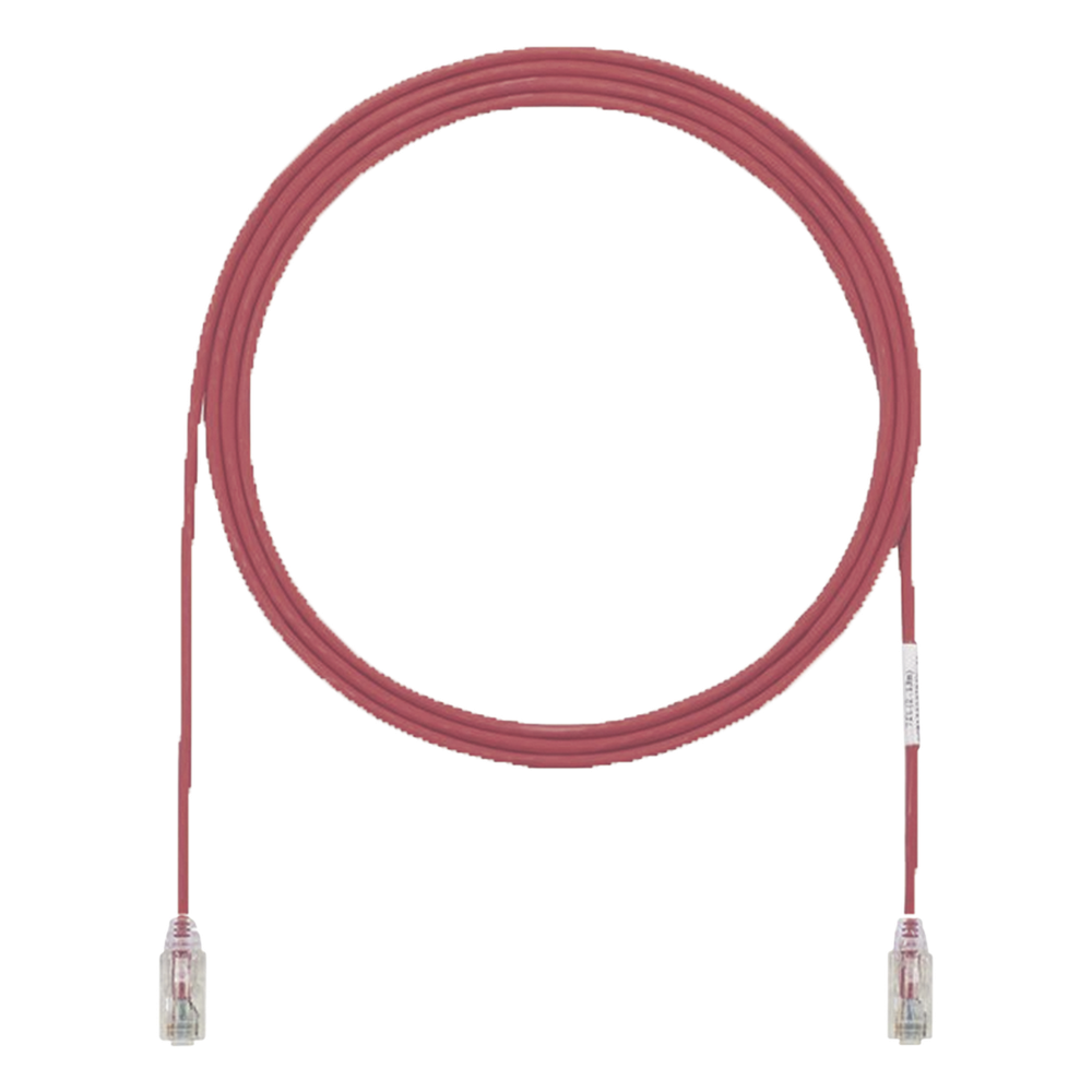 Cable de Parcheo UTP Cat6A, CM/LSZH, Diámetro Reducido (28AWG), Color Rojo, 0.91 Metros (3 Pies)