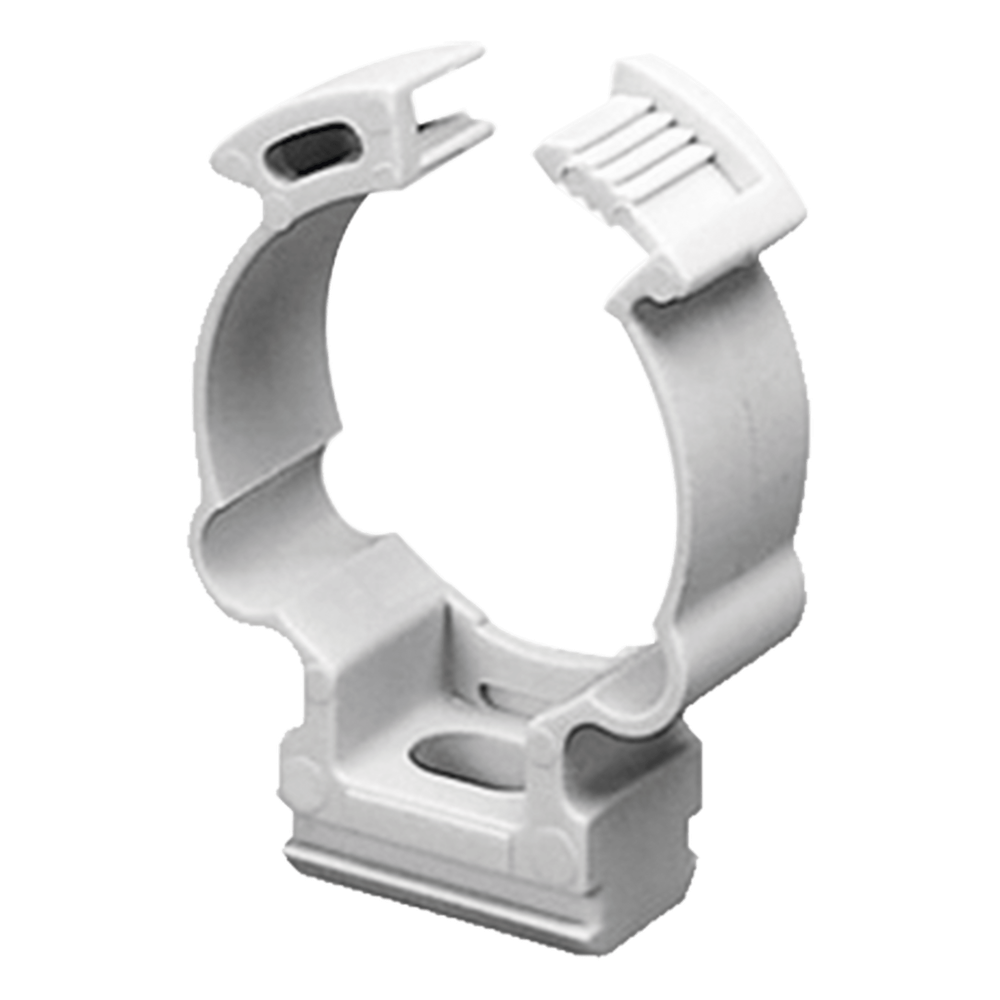 Soporte de collar (Abrazadera), PVC Auto-extinguible, cerrado para tubería de 50 mm