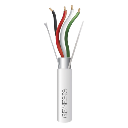 Bobina de 305 m (1000 ft) / Cable para Alarma 4x22 AWG / Blindado / Riser / Blanco