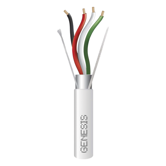 Bobina de 305 m (1000 ft) / Cable para Alarma 4x22 AWG / Blindado / Riser / Blanco
